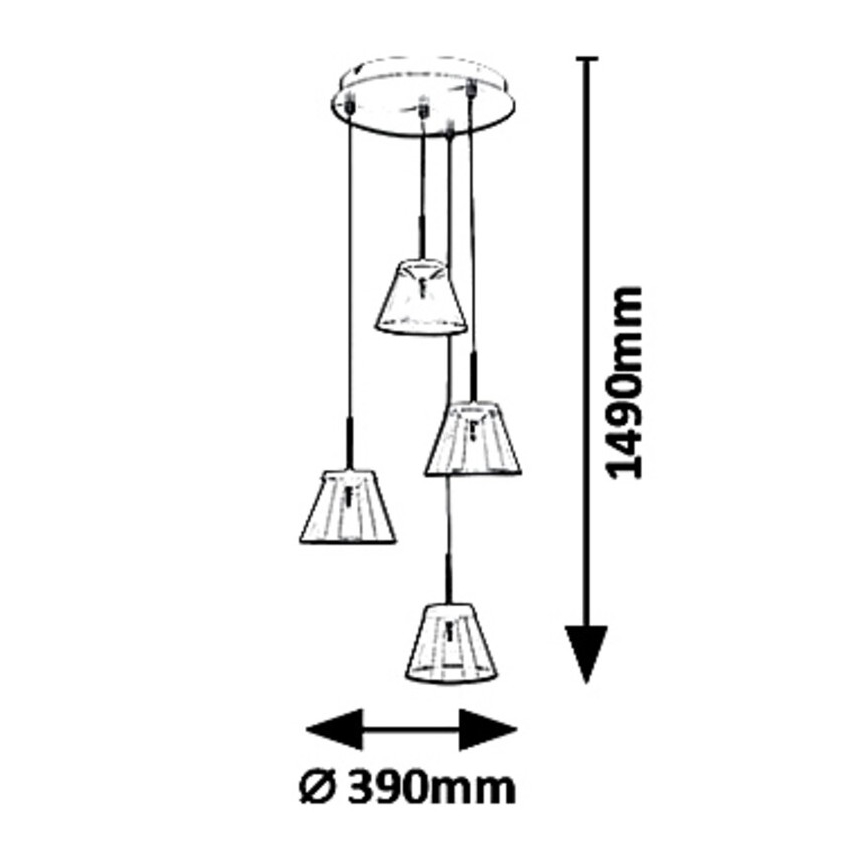 Rabalux - LED-kattokruunu johdossa AVIANA 4xLED/6W/230V
