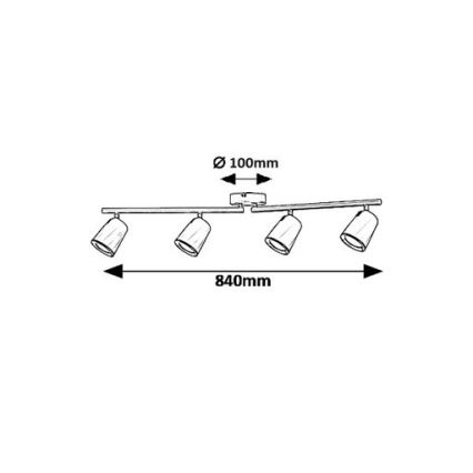 Rabalux 5048 - LED-kohdevalaisin SOLANGE 4xLED/6W/230V