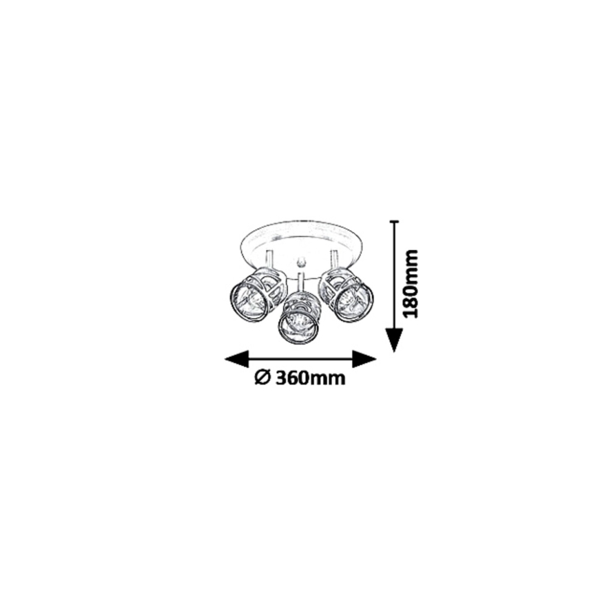 Rabalux 5336 - Kohdevalo OBERON 3xE14/40W/230V