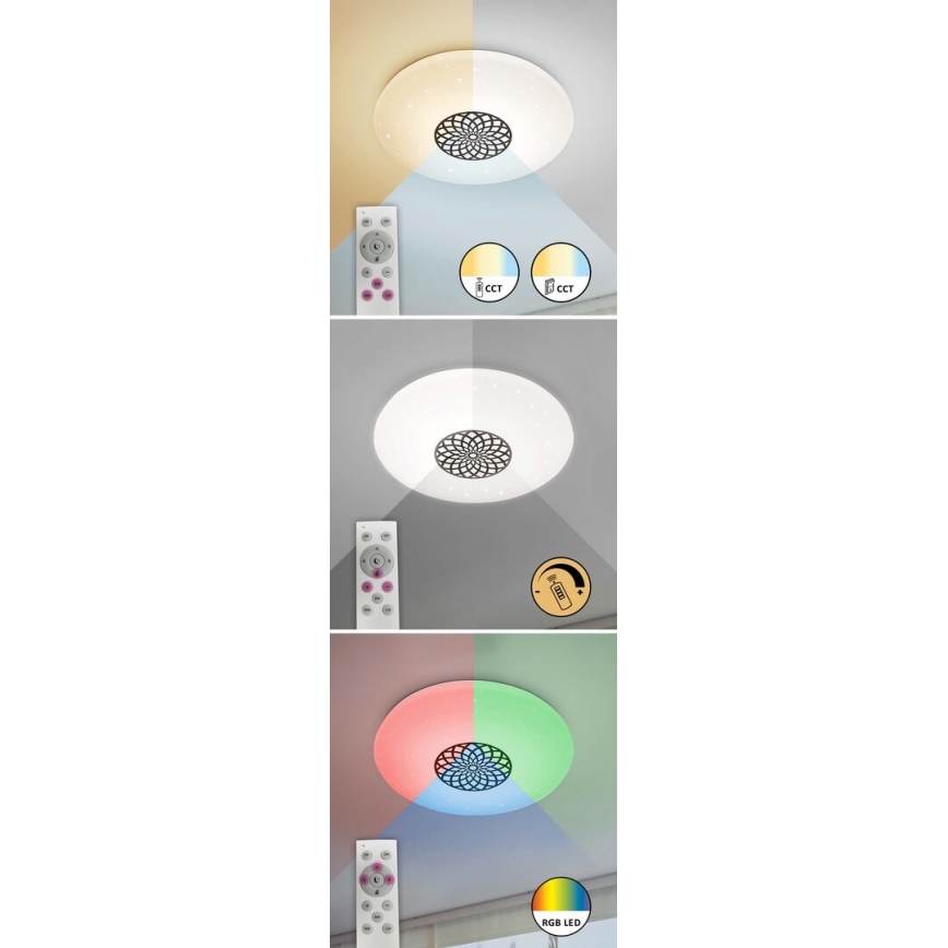 Rabalux - Himmennettävä LED-RGB-kattovalaisin LED/24W/230V 3000-6500K Wi-Fi Tuya halkaisija 39,5 cm + kauko-ohjaus
