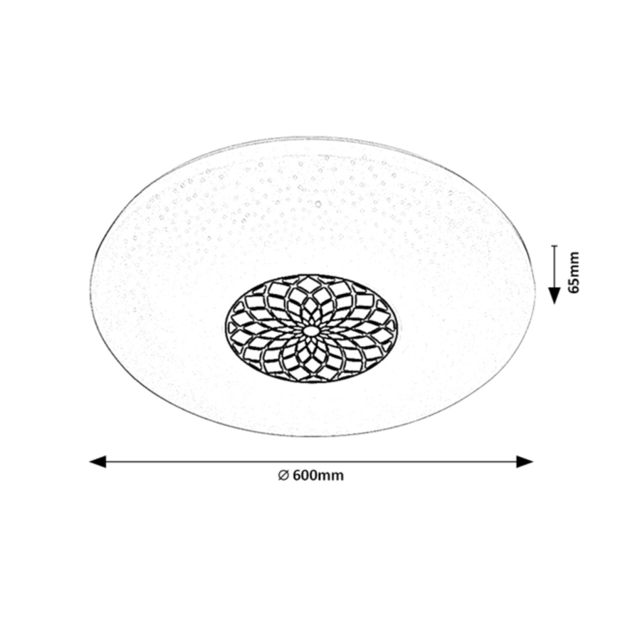 Rabalux - Himmennettävä LED-RGB-kattovalaisin LED/40W/230V 3000-6500K Wi-Fi Tuya halkaisija 60 cm + kauko-ohjaus