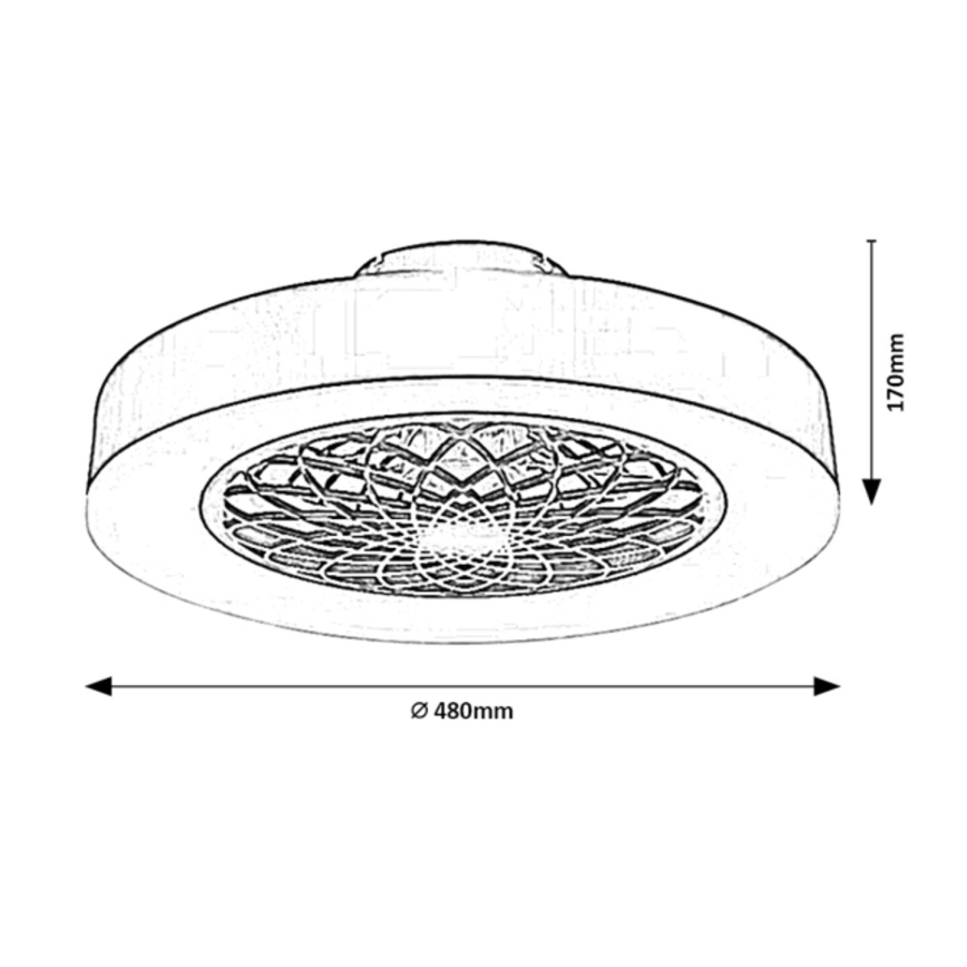 Rabalux - LED Himmennettävä kattovalaisin tuulettimella LED/35W/230V 3000-6000K + kaukosäädin