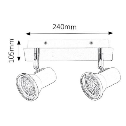 Rabalux - kylpyhuoneen LED-kohdevalo 2xGU10/4,5W/230V IP44