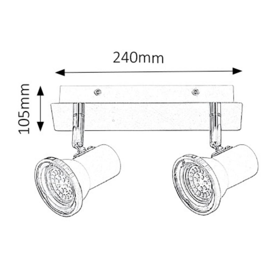 Rabalux - kylpyhuoneen LED-kohdevalo 2xGU10/4,5W/230V IP44