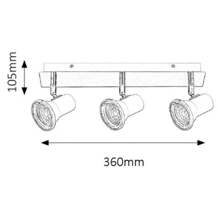 Rabalux - kylpyhuoneen LED-kohdevalo 3xGU10/4,5W/230V IP44