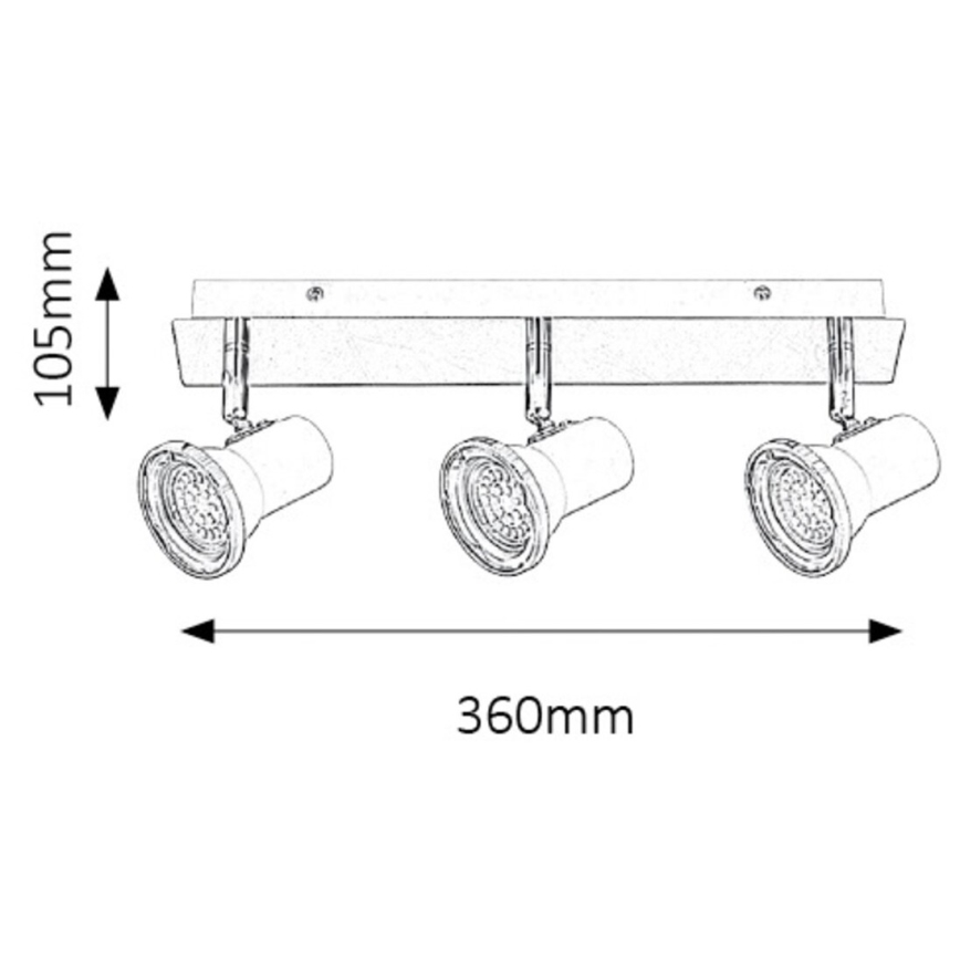 Rabalux - kylpyhuoneen LED-kohdevalo 3xGU10/4,5W/230V IP44