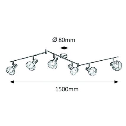 Rabalux 5553 - Kohdevalo HOLLY 6xE14/40W/230V kultainen