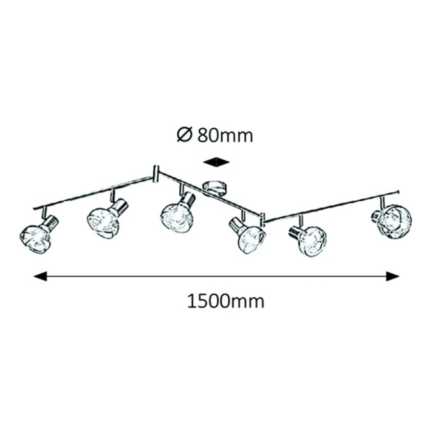 Rabalux 5553 - Kohdevalo HOLLY 6xE14/40W/230V kultainen