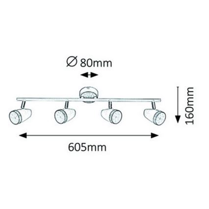 Rabalux - LED-kohdevalaisin 4xLED/4W/230V