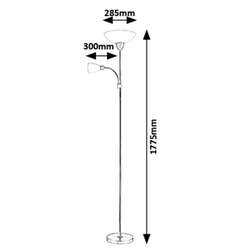 Rabalux - Lattialamppu 1xE27/40W/230V + 1xE14/40W/230V