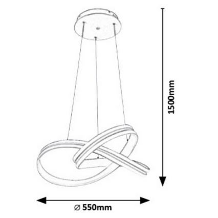 Rabalux - LED-kattokruunu narussa LED/60W/230V