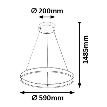Rabalux - Himmennettävä LED-kattokruunu narussa LED/36W/230V + Kauko-ohjaus