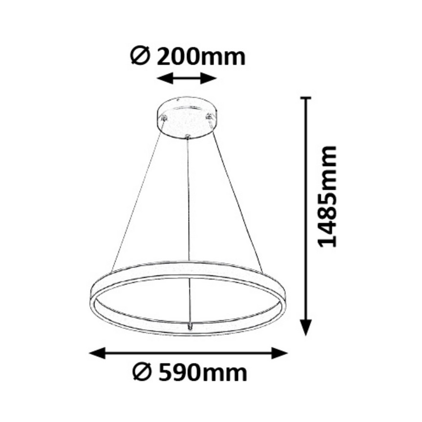 Rabalux - Himmennettävä LED-kattokruunu narussa LED/36W/230V + Kauko-ohjaus