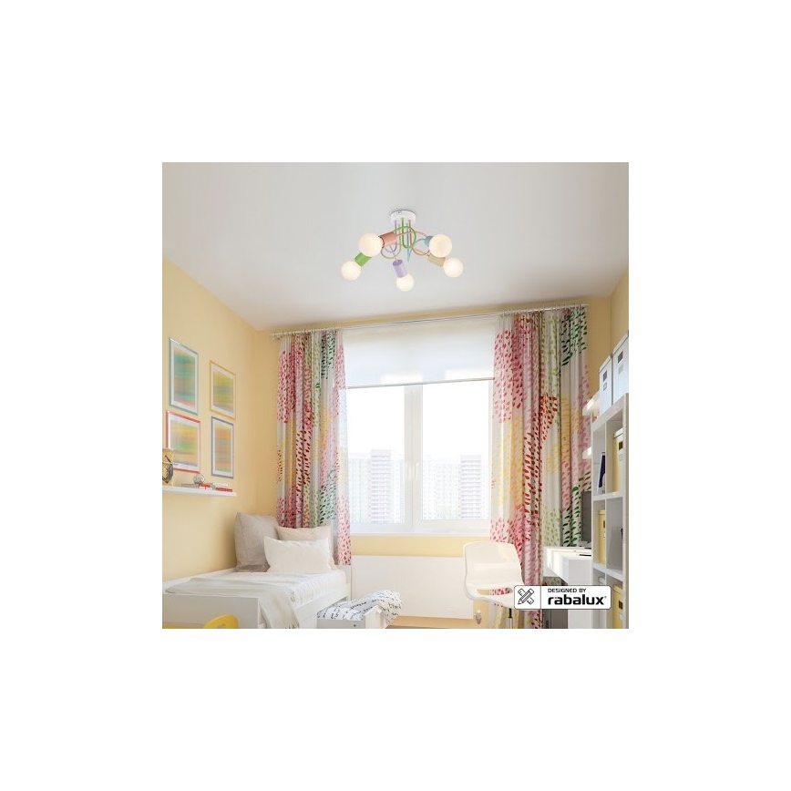 Rabalux 6340 - Kiinteä kattokruunu LINETT 5xE27/40W/230V