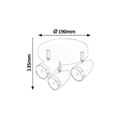 Rabalux - LED-kohdevalaisin 3xLED/4W/230V