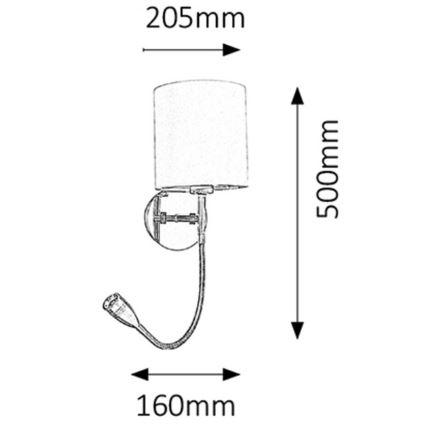 Rabalux - LED-seinävalaisin 1xE27/40W+LED/3W