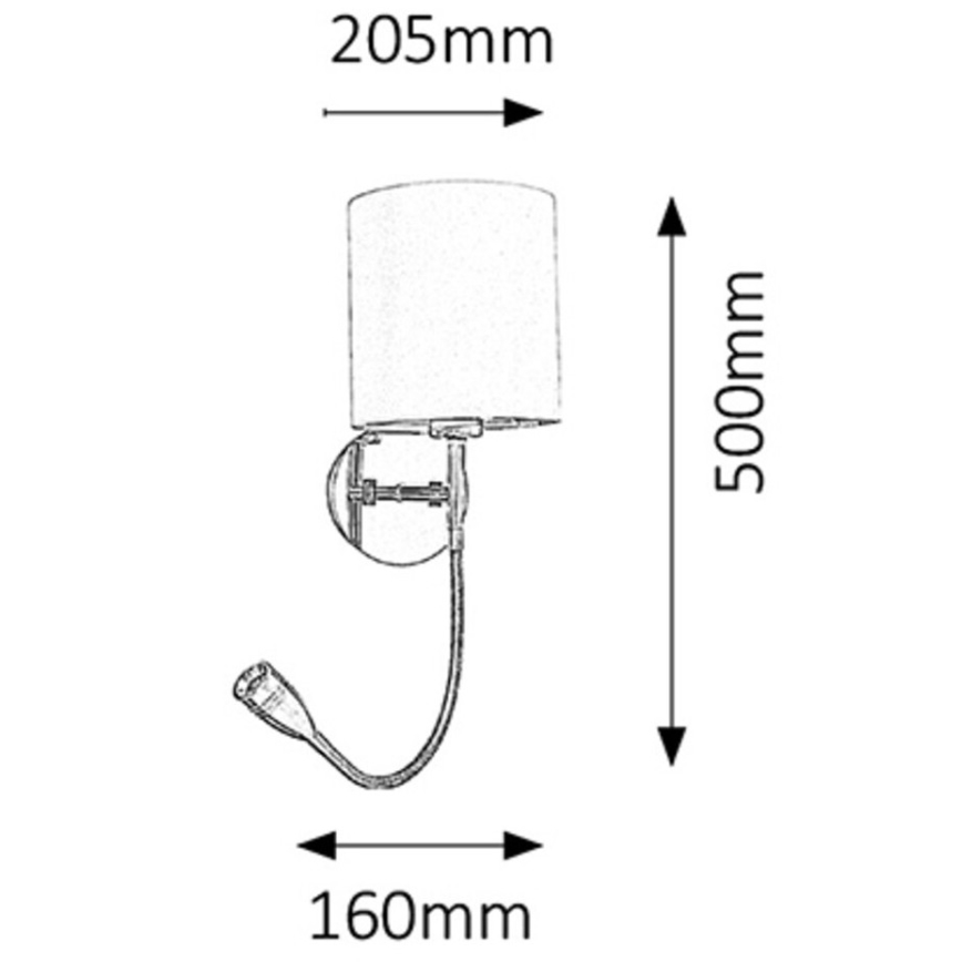 Rabalux - LED-seinävalaisin 1xE27/40W+LED/3W