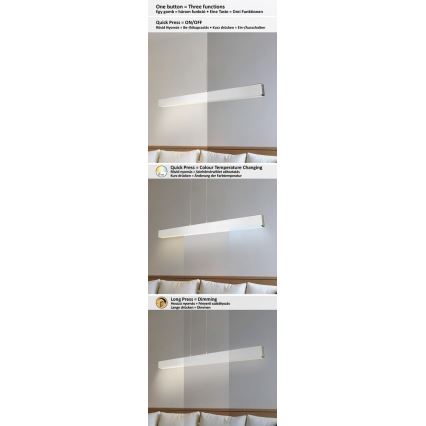 Rabalux - LED Himmennettävä kattokruunu johdossa LED/24W/230V 2700/4000/6500K 120 cm