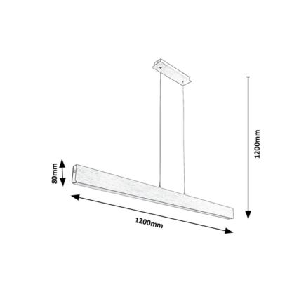 Rabalux - LED Himmennettävä kattokruunu johdossa LED/24W/230V 2700/4000/6500K 120 cm