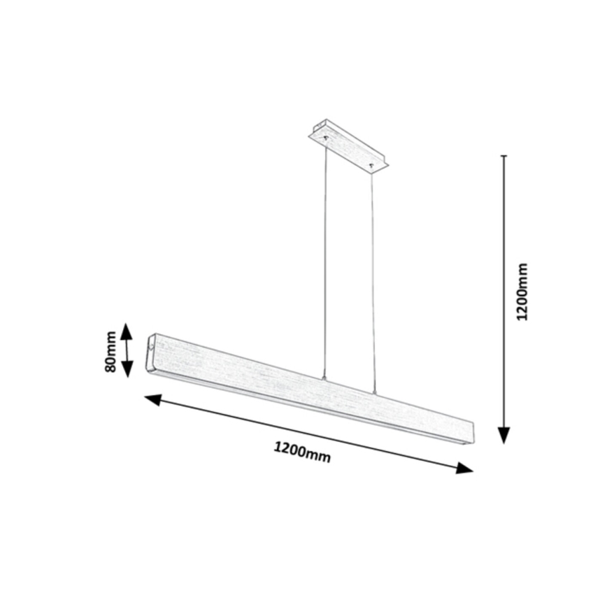 Rabalux - LED Himmennettävä kattokruunu johdossa LED/24W/230V 2700/4000/6500K 120 cm
