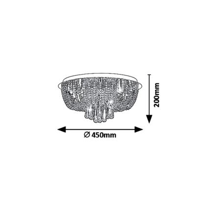 Rabalux - Kattovalaisin LARISHA, 6×G9 40 W, 230 V, halkaisija 45 cm