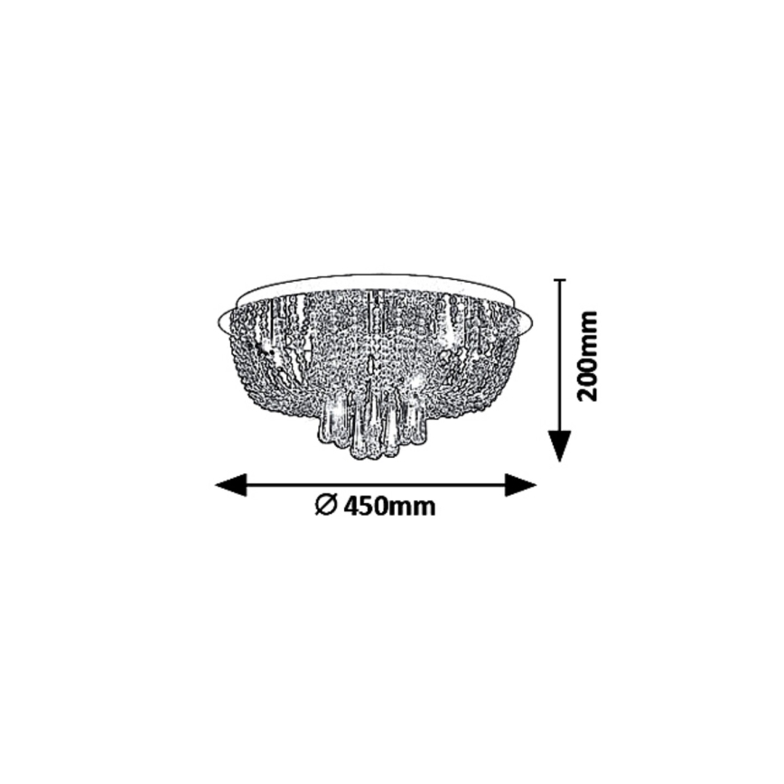 Rabalux - Kattovalaisin LARISHA, 6×G9 40 W, 230 V, halkaisija 45 cm