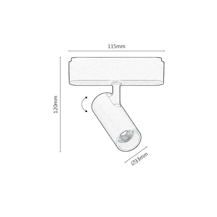 Rabalux - LED Yksivaiheisen kiskojärjestelmän kohdevalo LED/6W/230V 3000K musta
