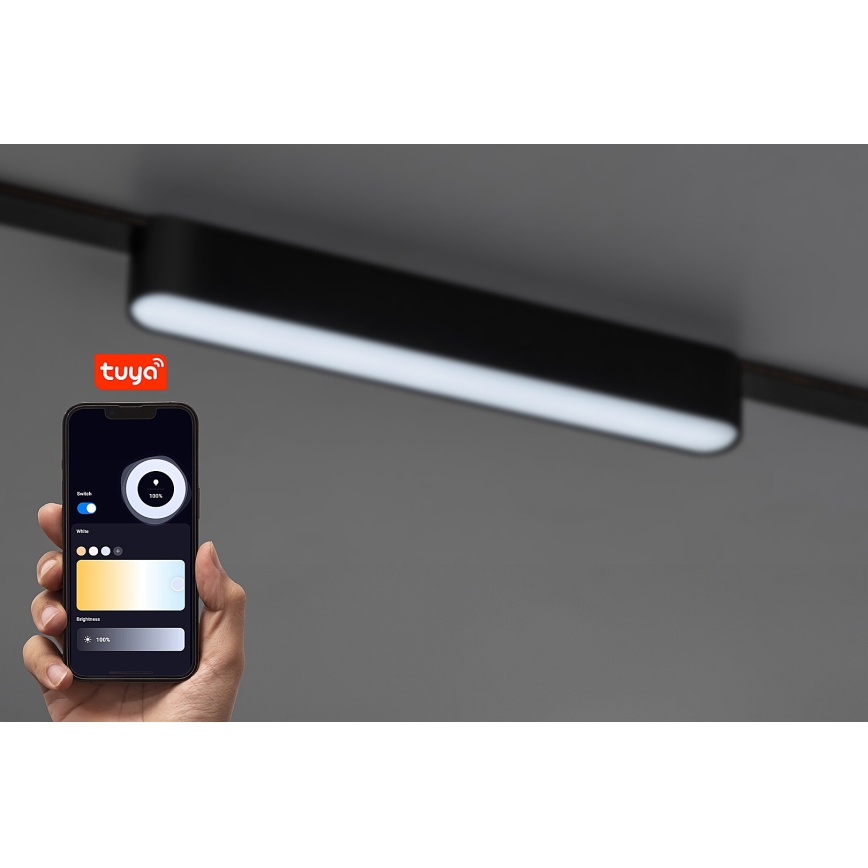 Rabalux - LED Himmennettävä kattovalaisin 1-vaihekiskoon LED/12W/24V 2700-5500K Wi-Fi Tuya 22 cm musta