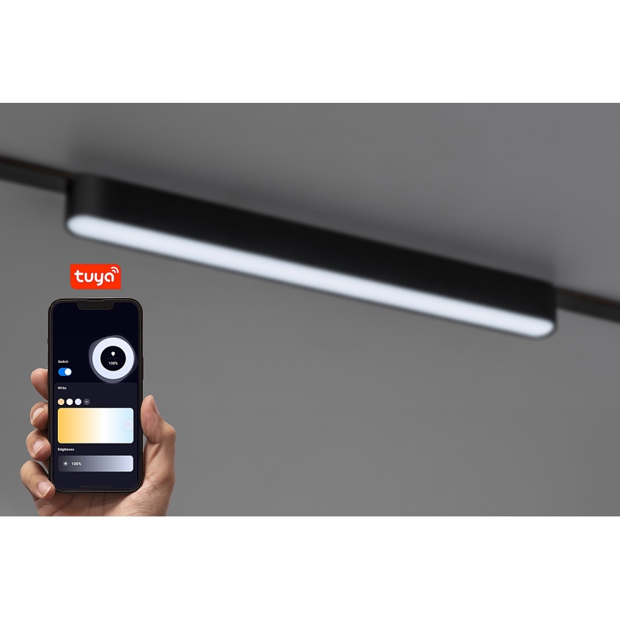 Rabalux - LED Himmennettävä kattovalaisin 1-vaihekiskoon LED/16W/24V 2700-5500K Wi-Fi Tuya 33 cm musta