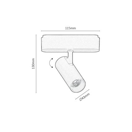 Rabalux - LED Himmennettävä kohdevalo 1-vaihekiskoon LED/9W/24V 2700-5500K Wi-Fi Tuya musta