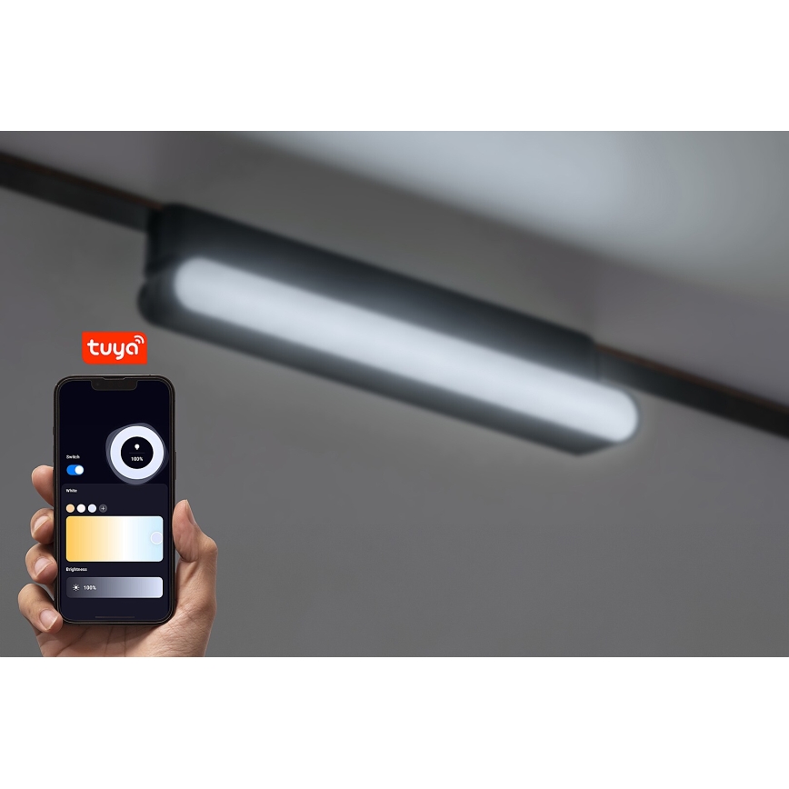 Rabalux - LED Himmennettävä kattovalaisin 1-vaihekiskoon LED/7W/24V 2700-5500K Wi-Fi Tuya 22 cm musta