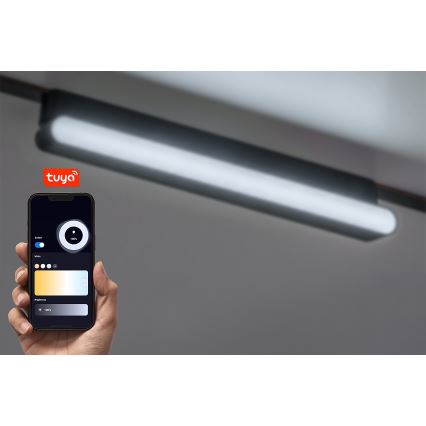 Rabalux - LED Himmennettävä kattovalaisin 1-vaihekiskoon LED/13W/24V 2700-5500K Wi-Fi Tuya 33 cm musta