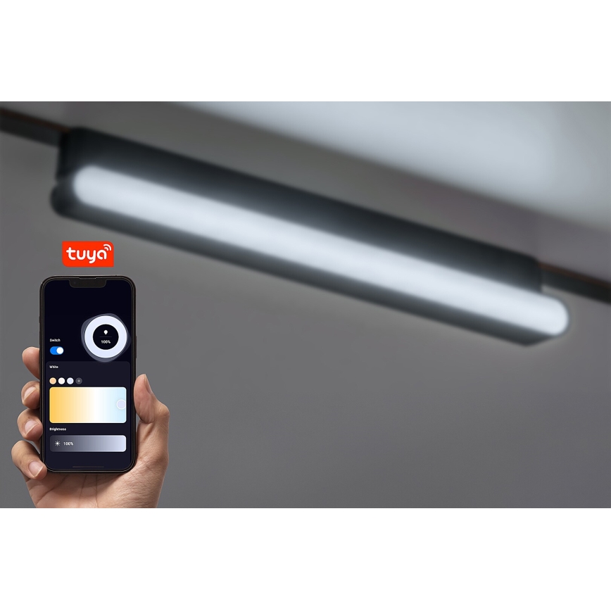 Rabalux - LED Himmennettävä kattovalaisin 1-vaihekiskoon LED/13W/24V 2700-5500K Wi-Fi Tuya 33 cm musta
