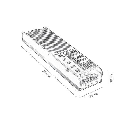 Rabalux - Upotettu virtalähde kiskojärjestelmän valaisimille 200W/24V