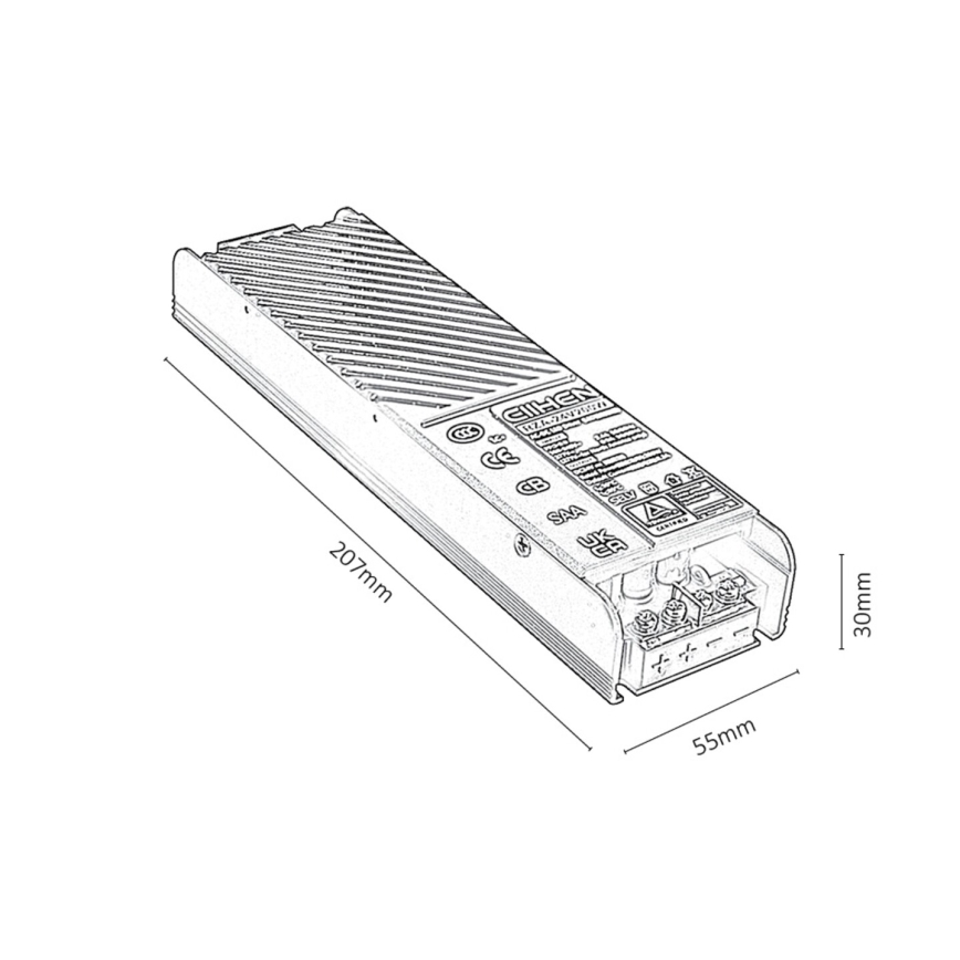 Rabalux - Upotettu virtalähde kiskojärjestelmän valaisimille 200W/24V