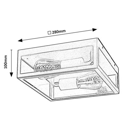 Rabalux - Ulkokattovalaisin 2xE27/60W/230V IP23