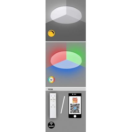 Rabalux - Himmennettävä LED-RGB-kattovalaisin LED/24W/230V Wi-Fi Tuya 3000-6500K 31 cm
