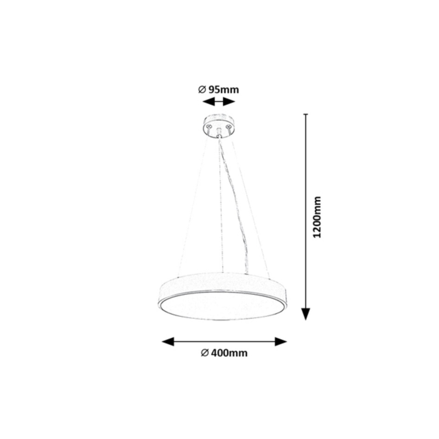 Rabalux - LED-kattokruunu johdossa LED/36W/230V 3000K musta