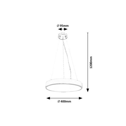 Rabalux - LED-kattokruunu johdossa LED/36W/230V 4000K hopea