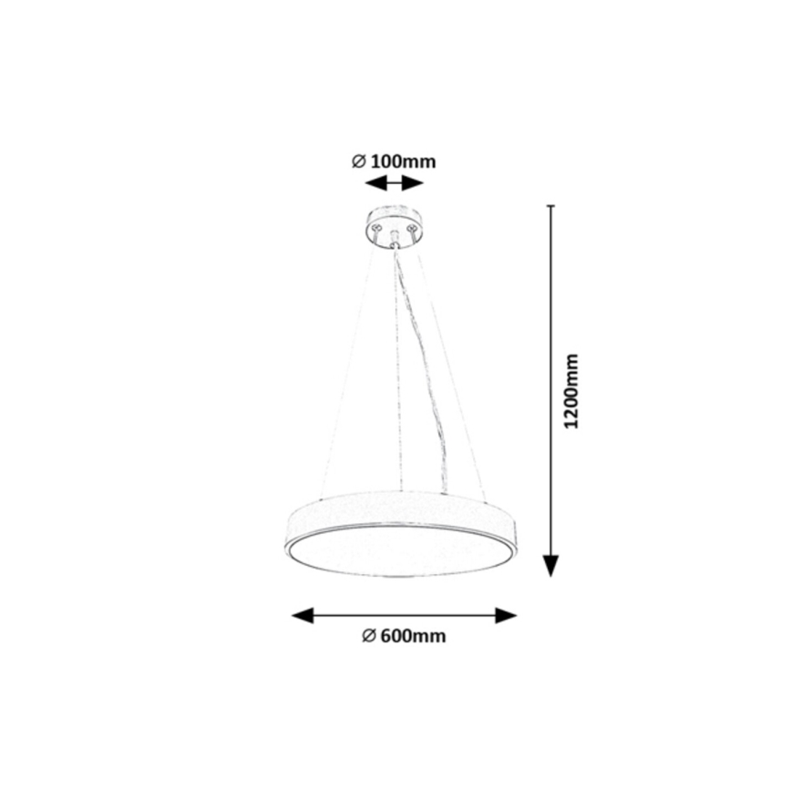 Rabalux - Himmennettävä LED-kattokruunu johdossa LED/60W/230V 3000-6000K musta + kauko-ohjaus