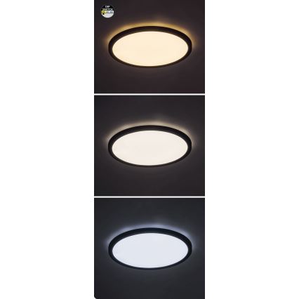 Rabalux - LED-kattovalaisin LED/24W/230V 3000/4000/6000K halkaisija 29 cm musta