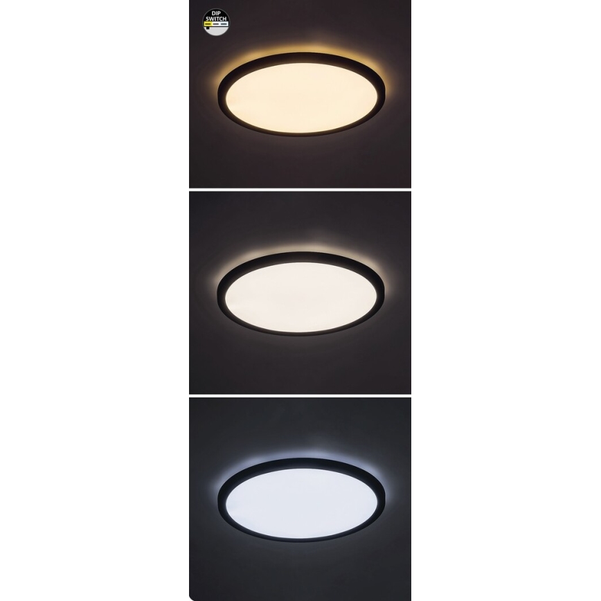 Rabalux - LED-kattovalaisin LED/24W/230V 3000/4000/6000K halkaisija 29 cm musta
