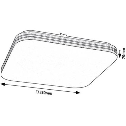 Rabalux - LED-kattovalaisin LED/18W/230V 4000K 33x33 cm