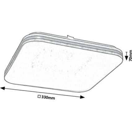 Rabalux - LED-kattovalaisin LED/18W/230V 3000K 33x33 cm