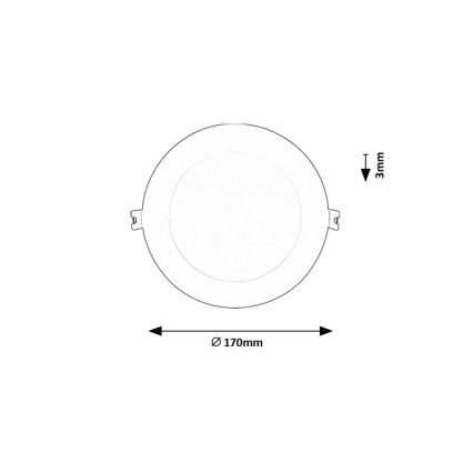 Rabalux - LED upotettava valo LED/12W/230V 3000K halkaisija 17 cm valkoinen