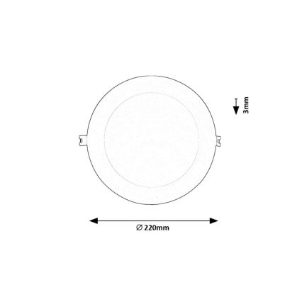 Rabalux - LED upotettava valo LED/18W/230V 3000K halkaisija 22 cm valkoinen