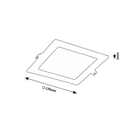 Rabalux - LED upotettava valo LED/12W/230V 17x17 cm musta