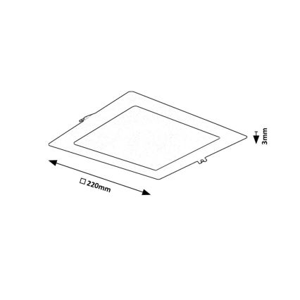 Rabalux - LED upotettava valo LED/18W/230V 22x22 cm musta