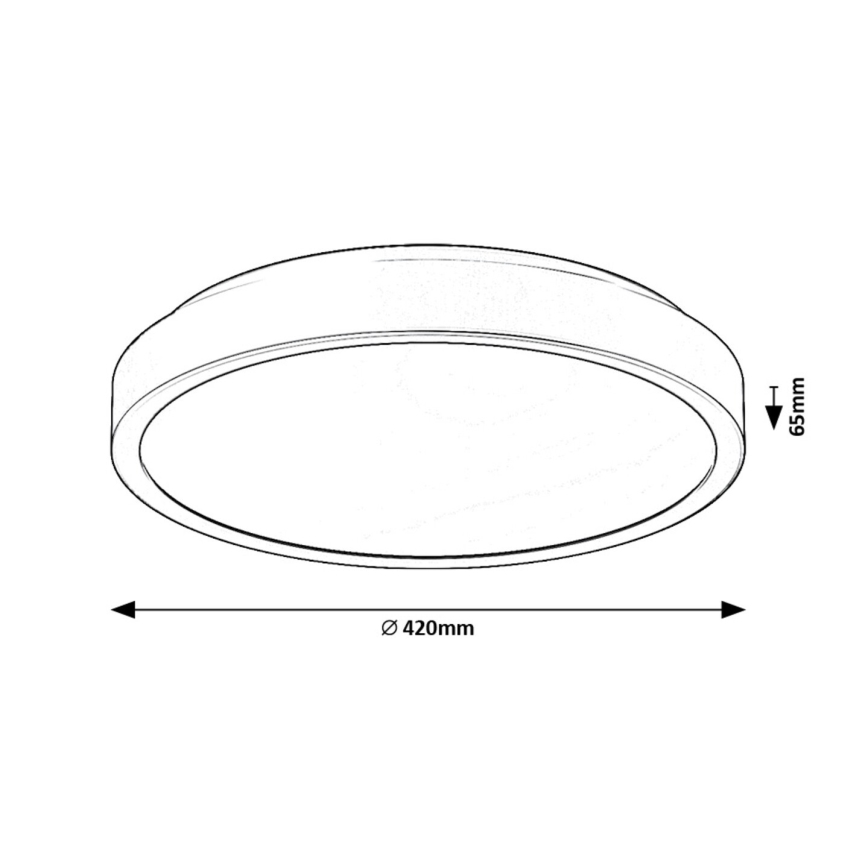 Rabalux - LED-kattovalaisin kylpyhuoneeseen LED/48W/230V IP44 4000K halkaisija 42 cm musta