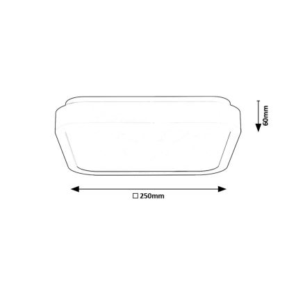 Rabalux - LED-kattovalaisin kylpyhuoneeseen LED/18W/230V IP44 4000K 25x25 cm musta